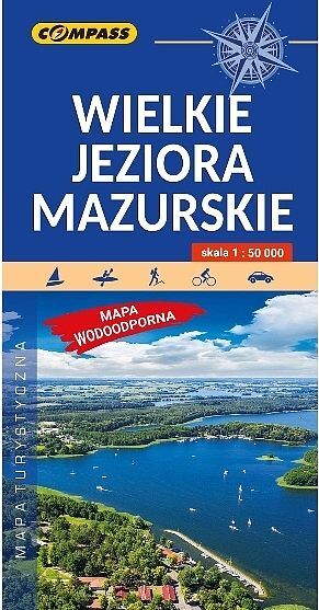 Wielkie Jeziora Mazurskie. Mapa turystyczna w skali 1:50 000 (wersja wodoodporna)