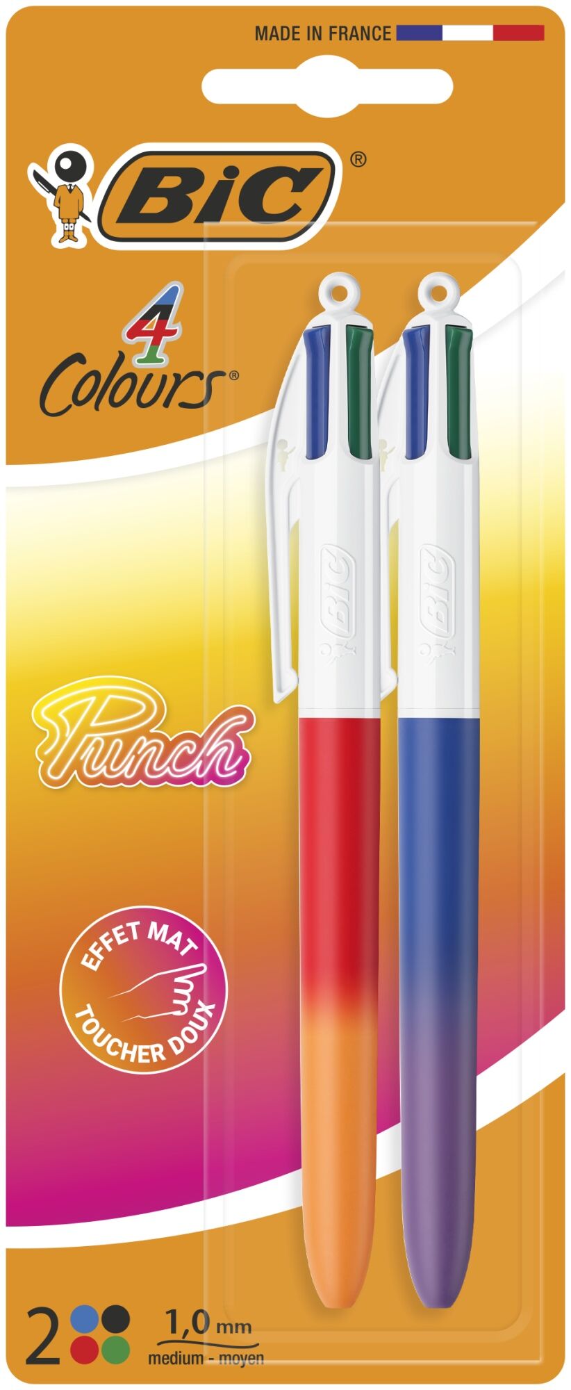 Długopis BIC 4 Colours Punch Rainbow blister 2szt.mix kolorów
