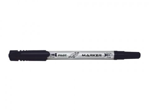 Marker dwustronny Pilot Twin Marker CD/DVD - czarny (SCA-TMCD-B)