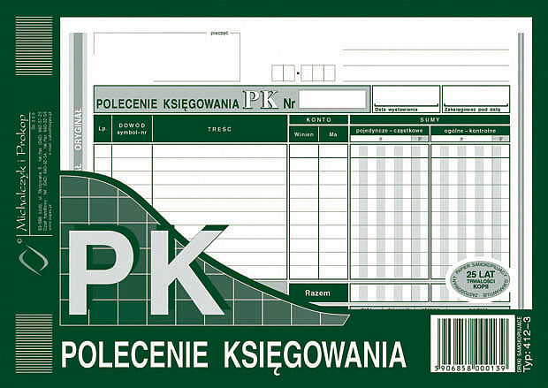 Polecenie księgowania a5 poziom