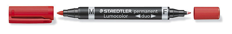 Pisak dwustronny lumocolor duo wodoodporny 1 szt. Czerwony staedtler