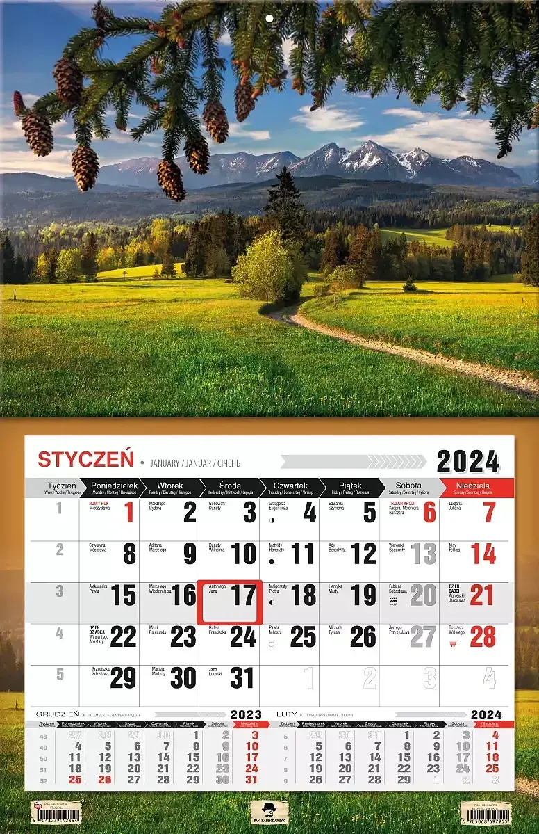 Kalendarz 2025 jednodzielny Tatry