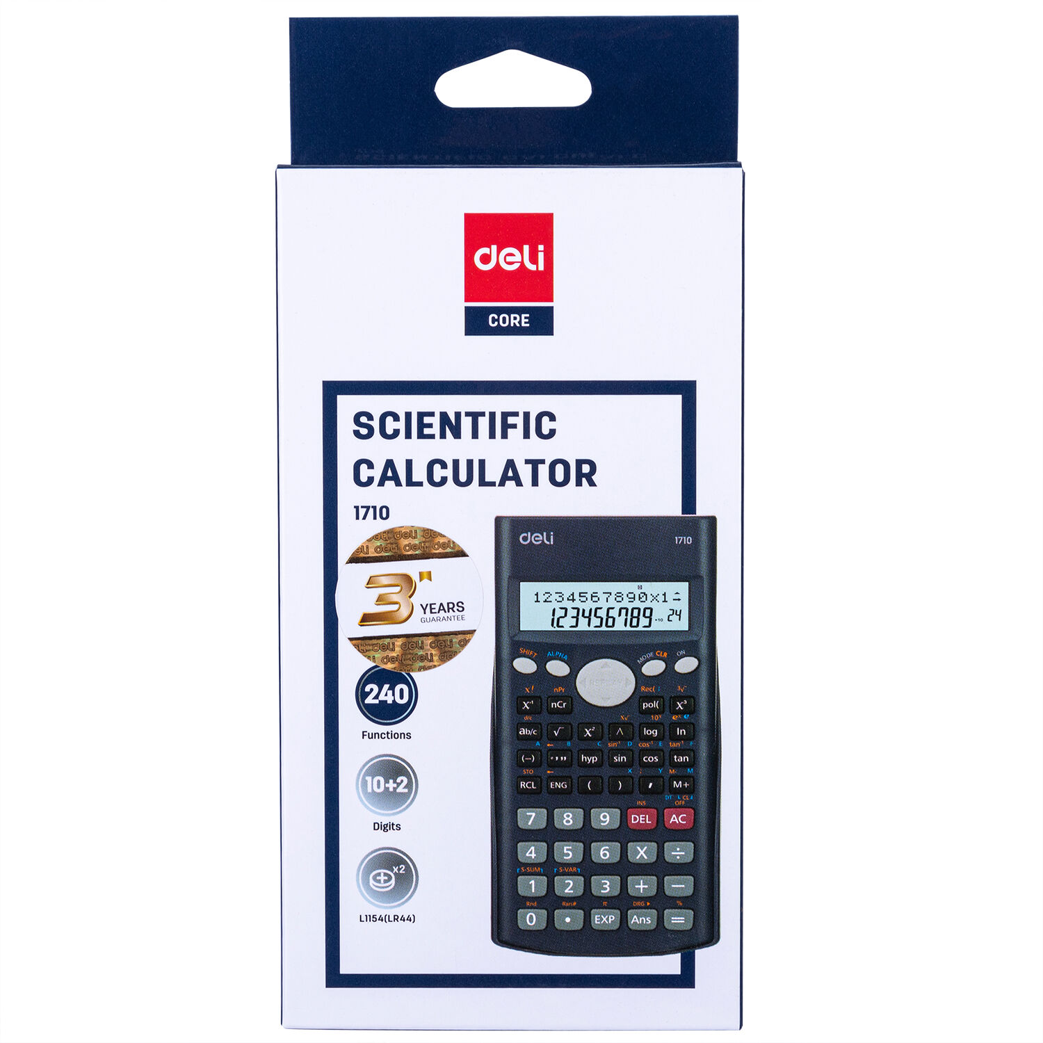 Kalkulator naukowy 12-cyfrowy z dwuliniowym wyświetlaczem granatowy
