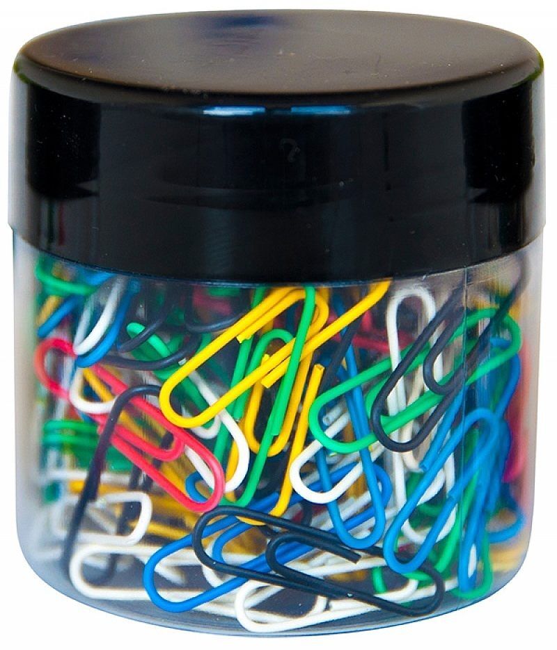 Spinacze okrągłe q-connect 28mm 150sztukw plastikowym słoiku