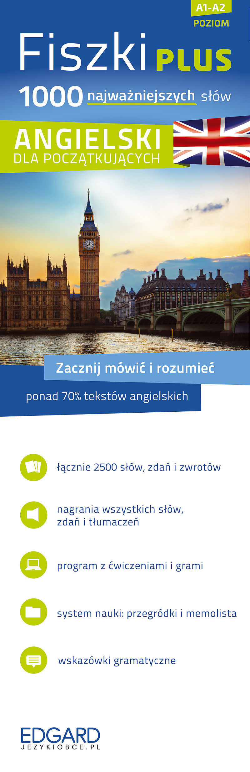 Angielski Fiszki PLUS 1000 najważniejszych słów dla początkujących + CD