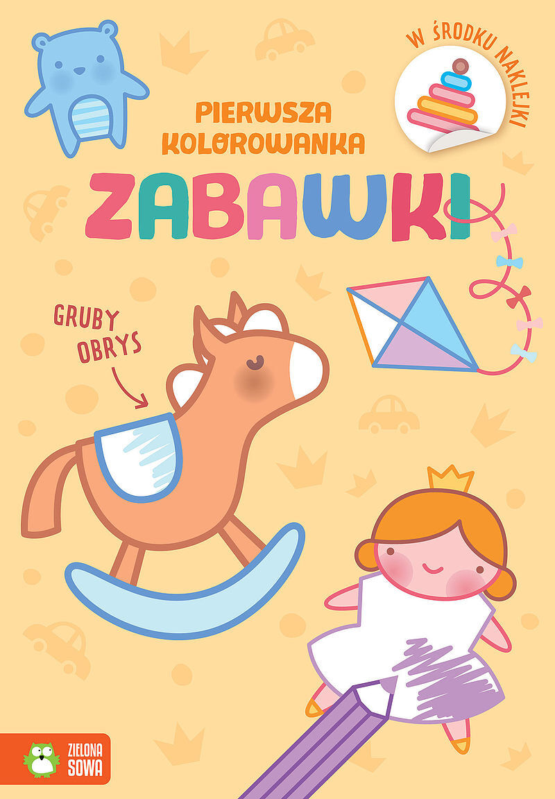 Pierwsza kolorowanka.Gruby obrys. Zabawki