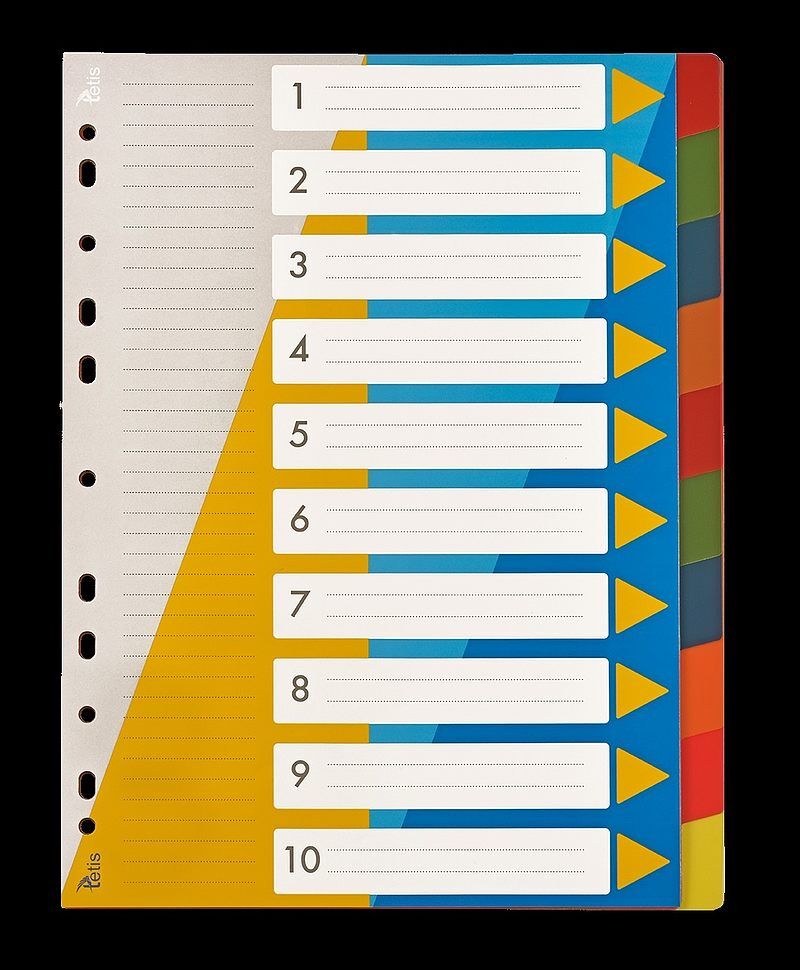 Przekładki pp a4 numeryczne 1-10