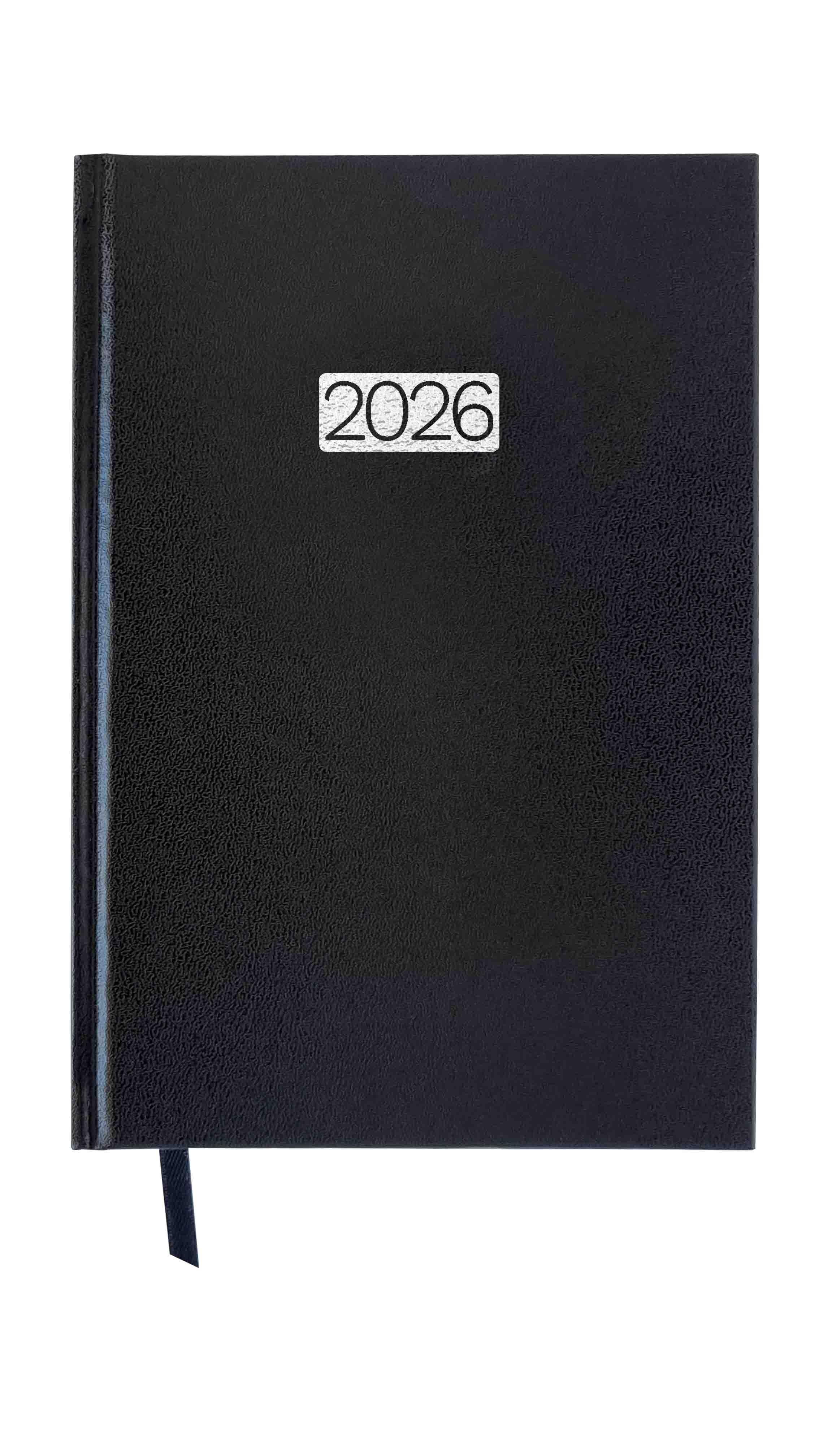 Kalendarz 2026 A5 Ekonomiczny dzienny V3 czarny K-A5D E
