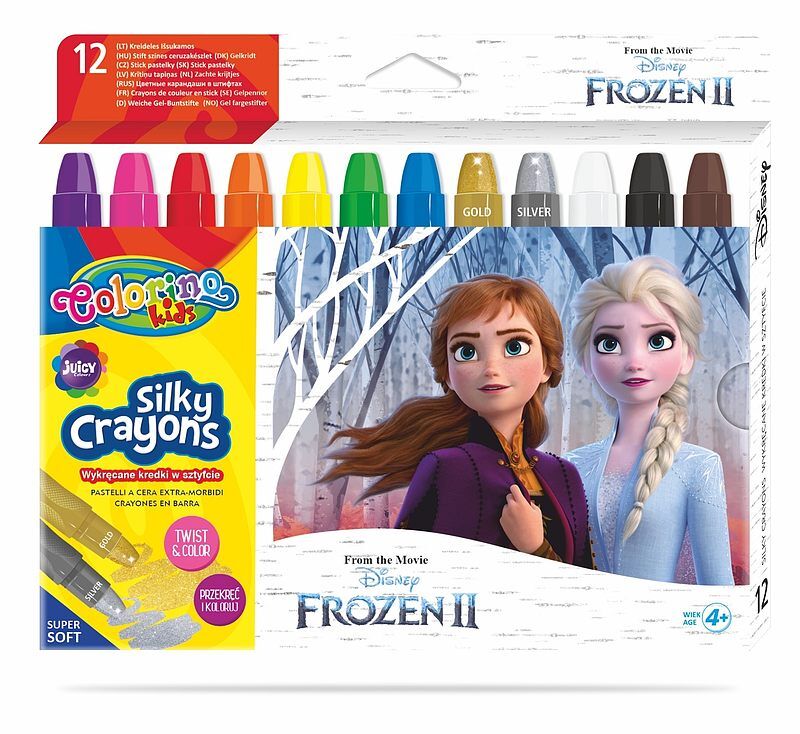 Kredki żelowe wykręcane colorino kids 12 kolorów frozen