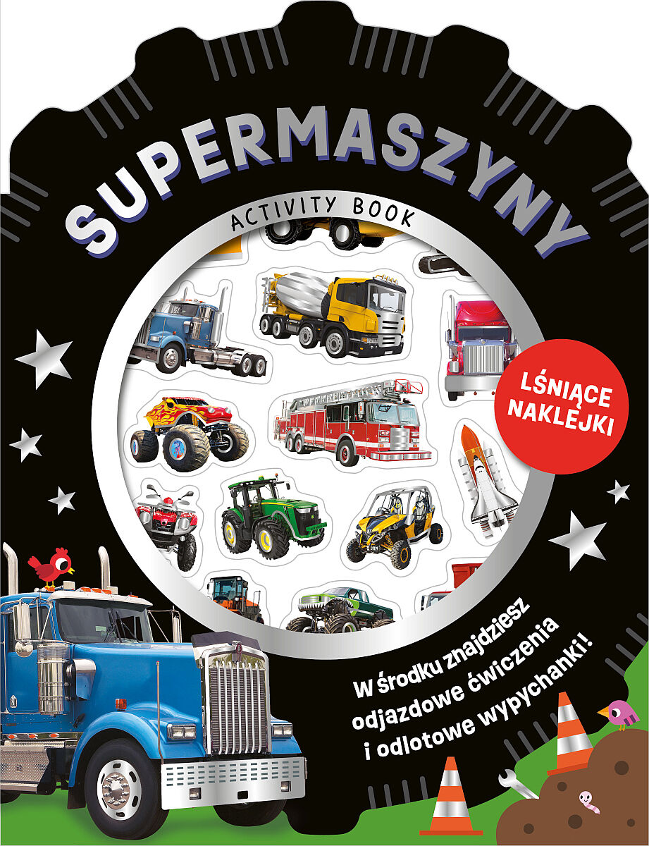 Wypukłe naklejki metaliczne. Supermaszyny