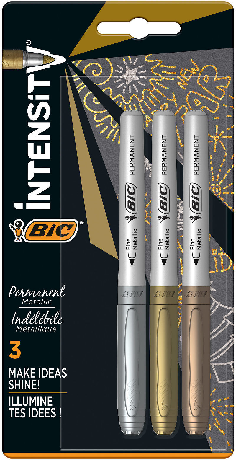 Markery metaliczne bic intensity 3 kolory blister