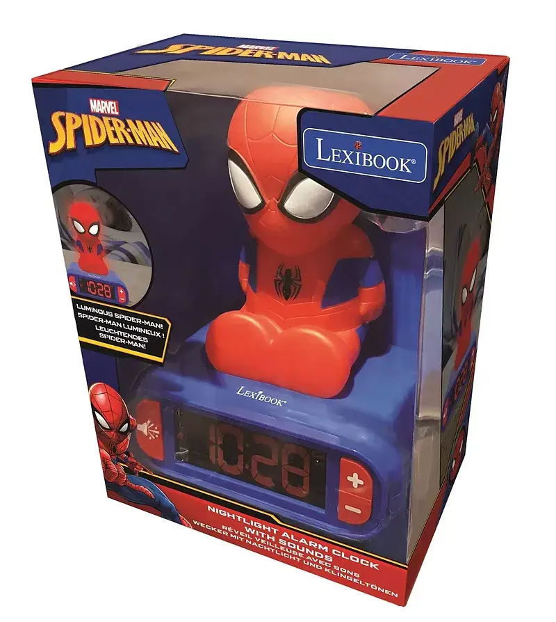 Budzik cyfrowy z lampką nocną spider-man i efektami dźwiękowymi rl800sp