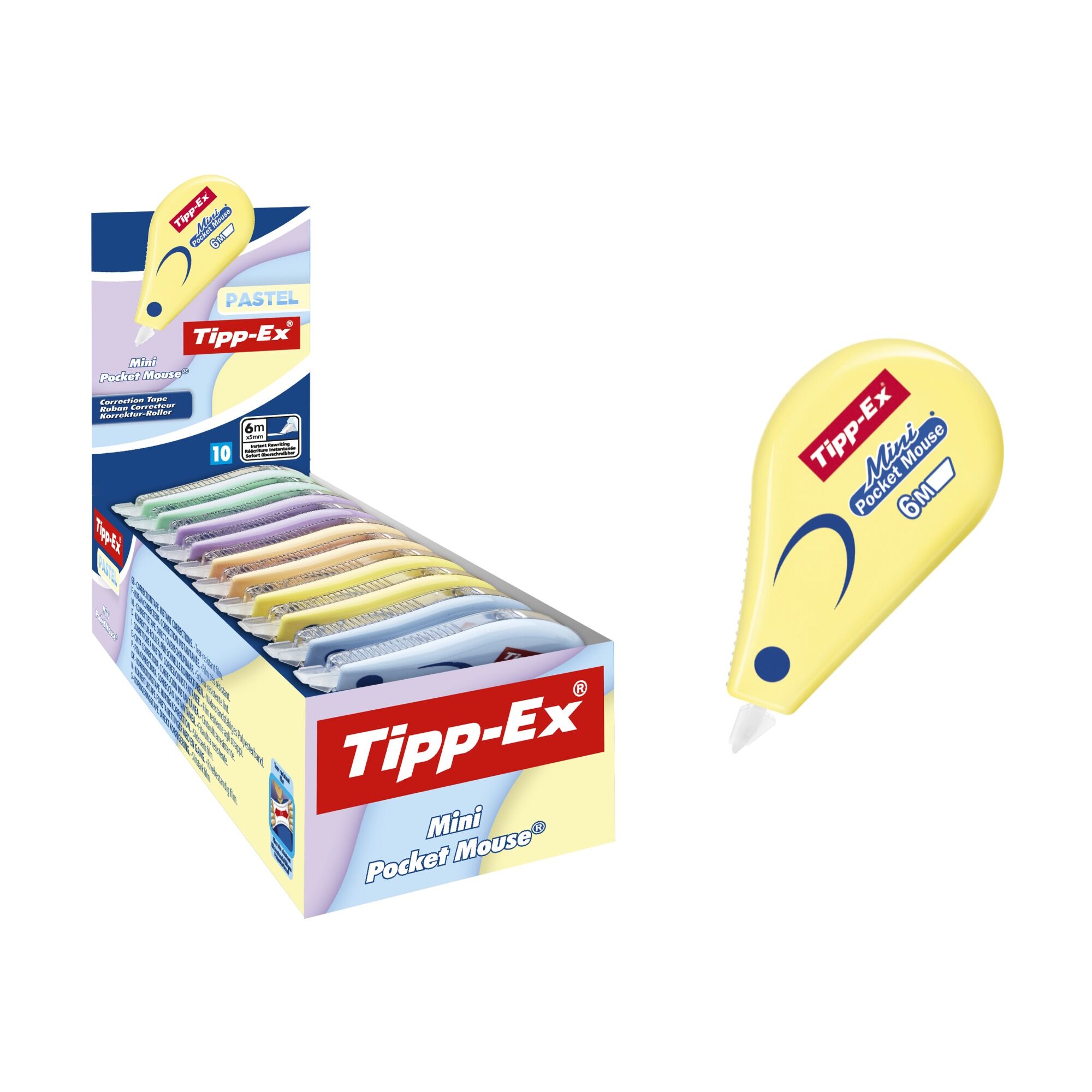Display Korektor TIPP-EX Pastel Mini Pocket Mouse 10szt.mix kolorów