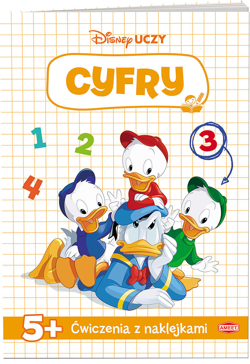 Disney uczy miki ćwiczenia z naklejkami cyfry udn-9305