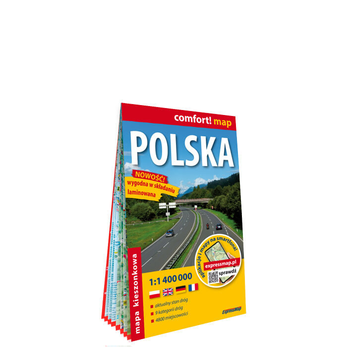 Polska mapa samochodowa kieszonkowa laminowana 1:1 400 000