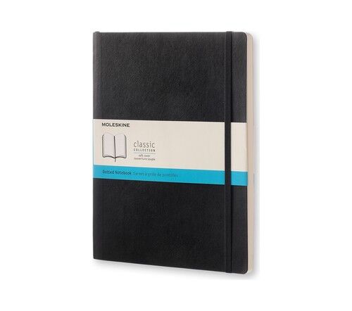 Notes Moleskine XL w kropki czarny