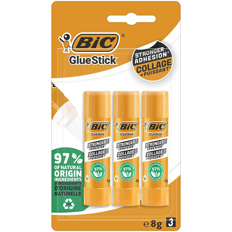 Klej bic ecolutions glue stick 8g blister 3 sztuki