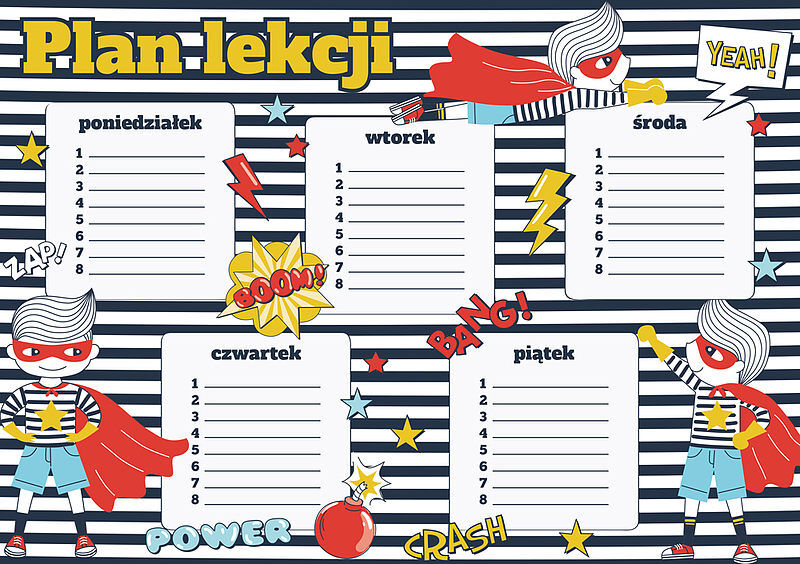 Plan lekcji a5 superbohater