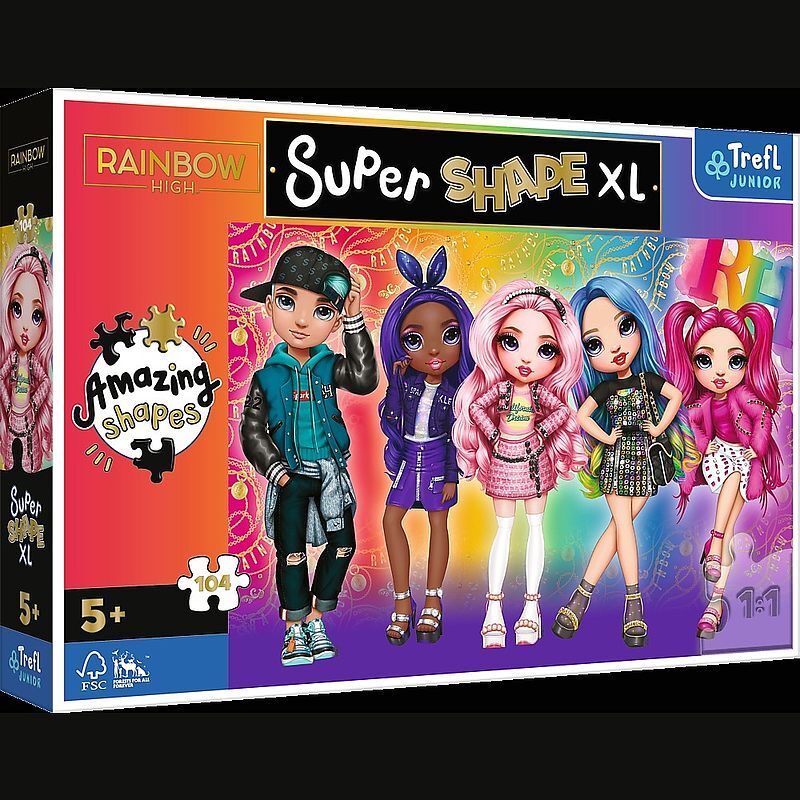 Puzzle 104 Stylowe Rainbow High
