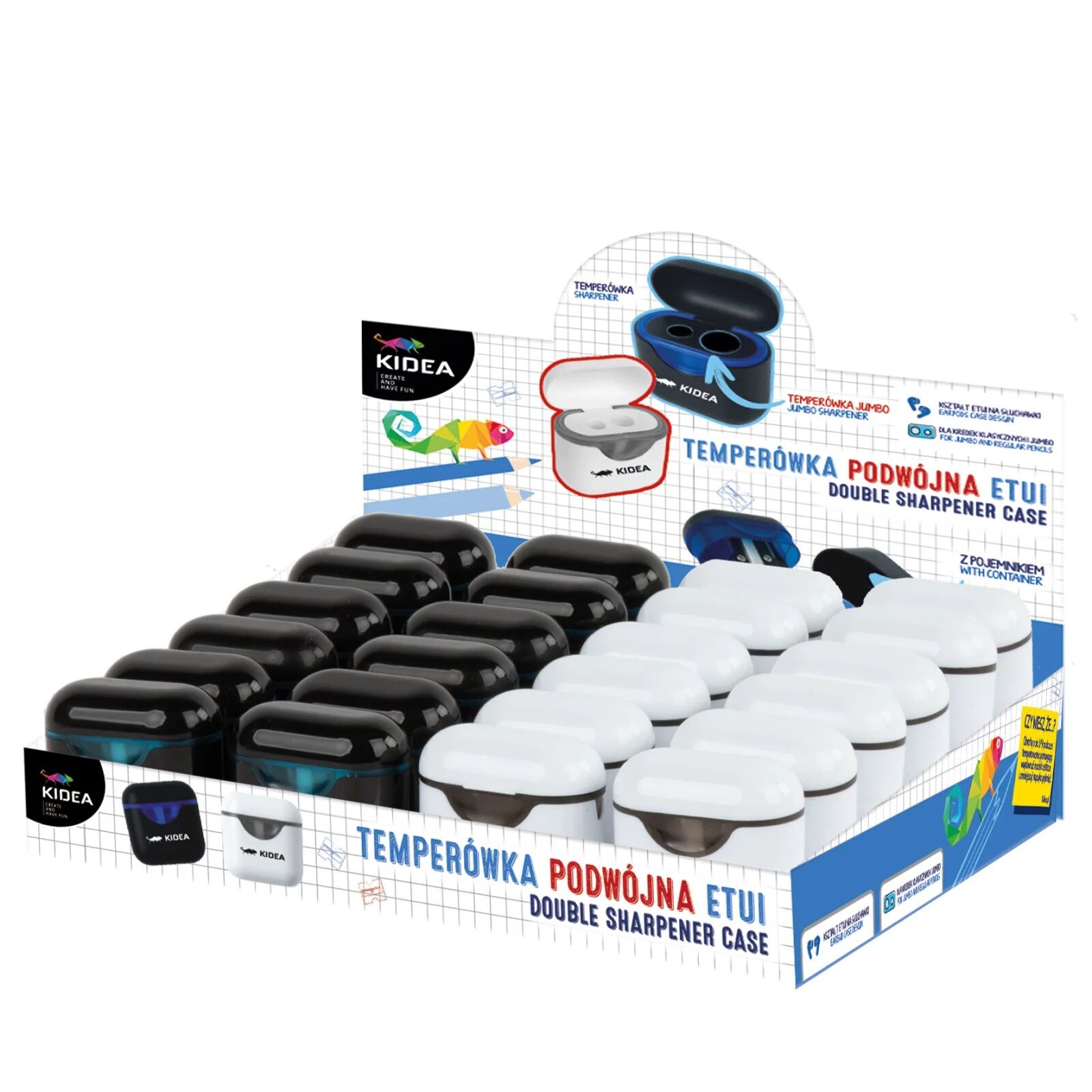 Display Temperówka podwójna etui Kidea 24 sztuki