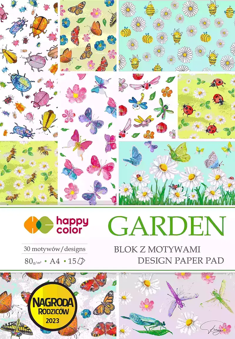 Blok z motywami garden a4 80g  happy color 1szt