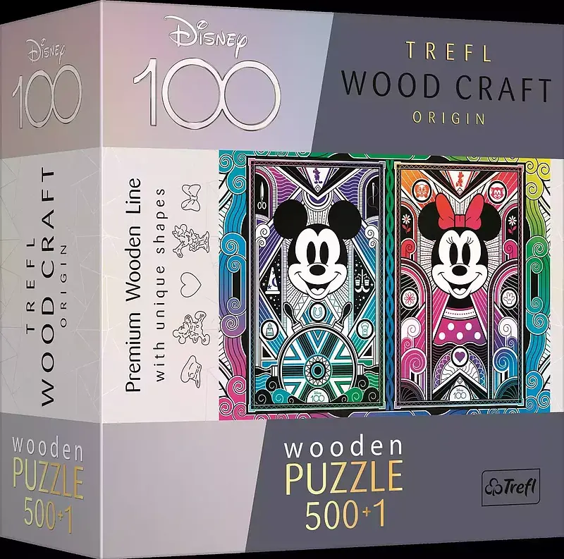 Puzzle 500+1drewniane  myszka mickey i minnie  20182