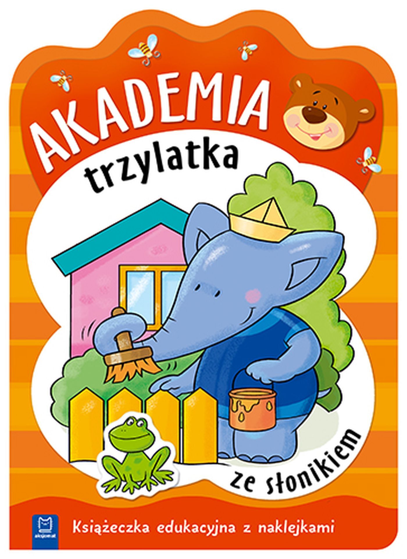 "Akademia trzylatka ze słonikiem. Książeczka edukacyjna z naklejkami"