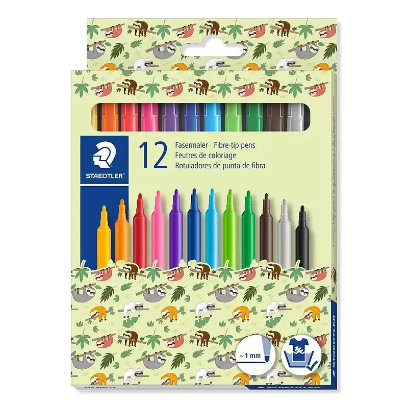 Flamastry szkolne pattern mix 12 kolorów staedtler
