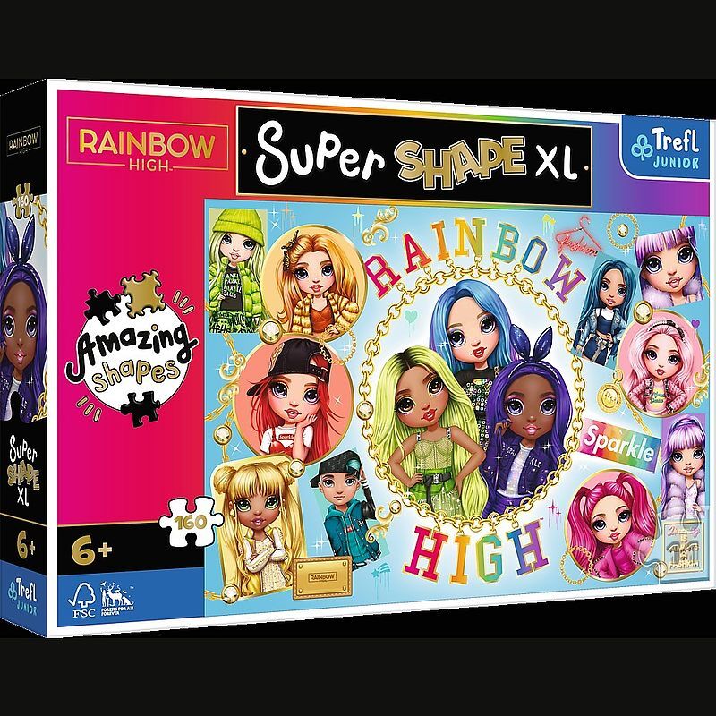 Puzzle 160 xl super shape kolorowe rainbow high 50027