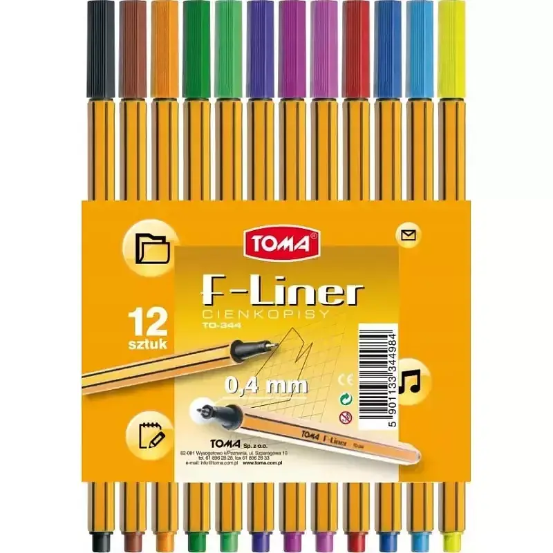 Cienkopis f-liner 12 kolorów