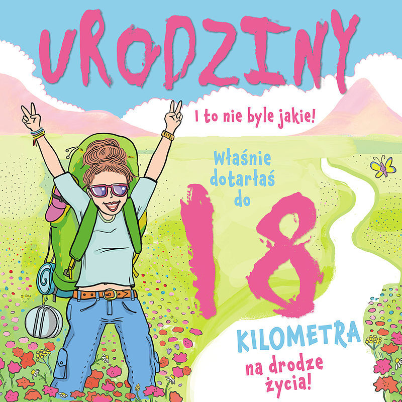 Karnet kw 18 góry dziewczyna hologram