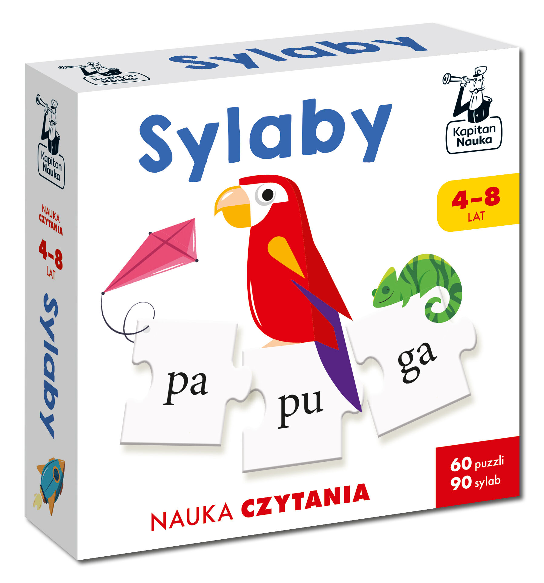Sylaby. Puzzle do nauki czytania. Kapitan Nauka
