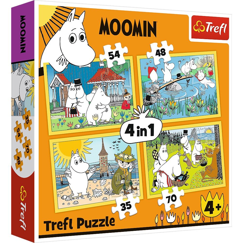 Puzzle 4w1 (35,48,54,70)  Wesoły dzień Muminków 34368