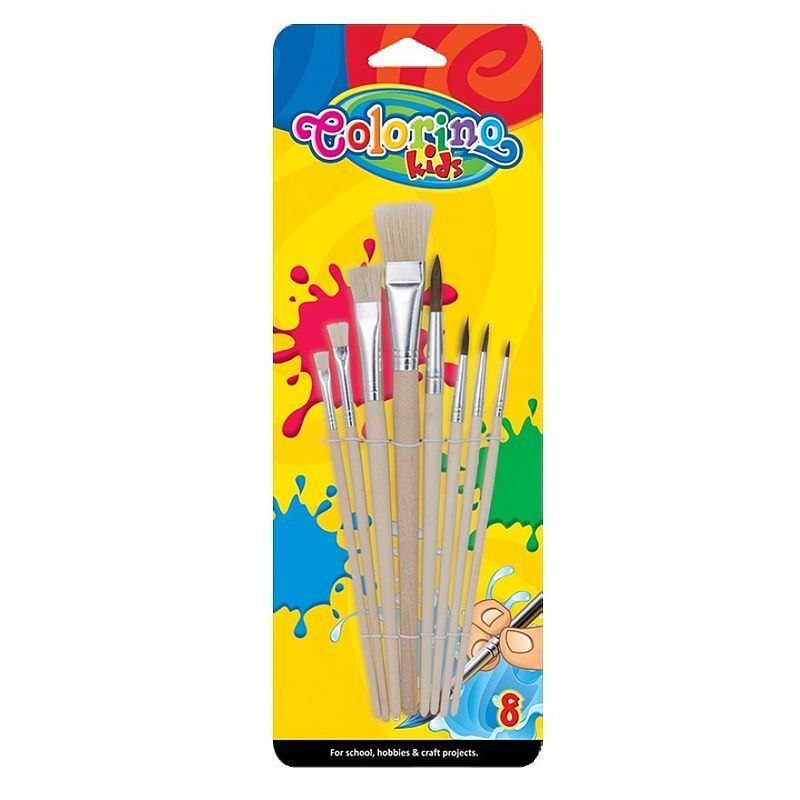 Pędzelki szkolne colorino kids blister 8 sztuk