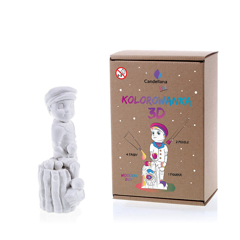 Kolorowanka 3d wooden boy