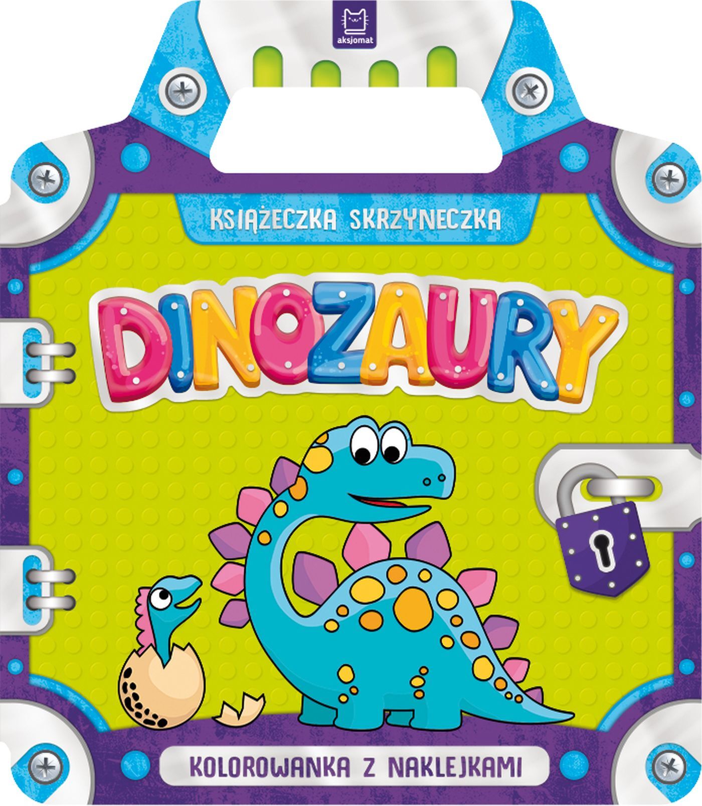 Książeczka-skrzyneczka. Dinozaury. Kolorowanka z naklejkami