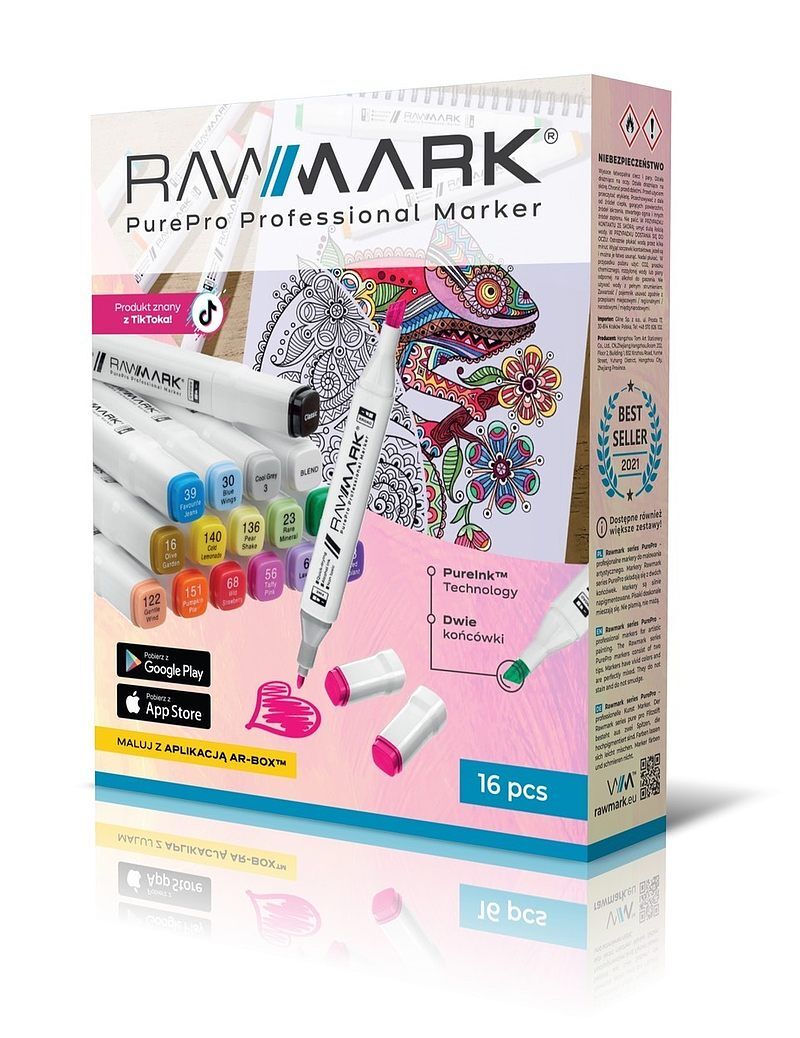 Promarkery alkoholowe rawmark purepro pastel 16 kolorów