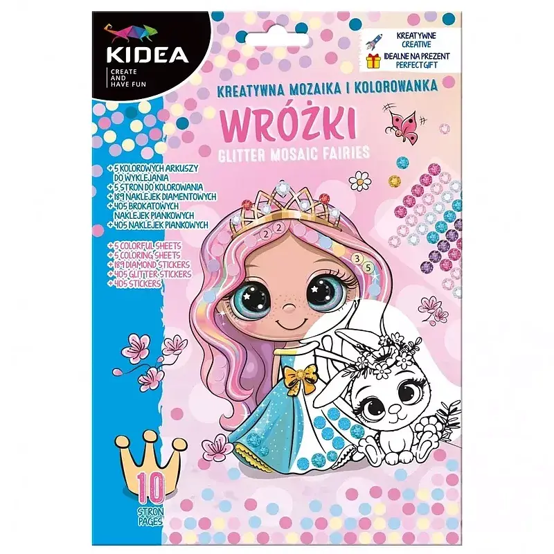 Mozaika i kolorowanka wróżki kidea