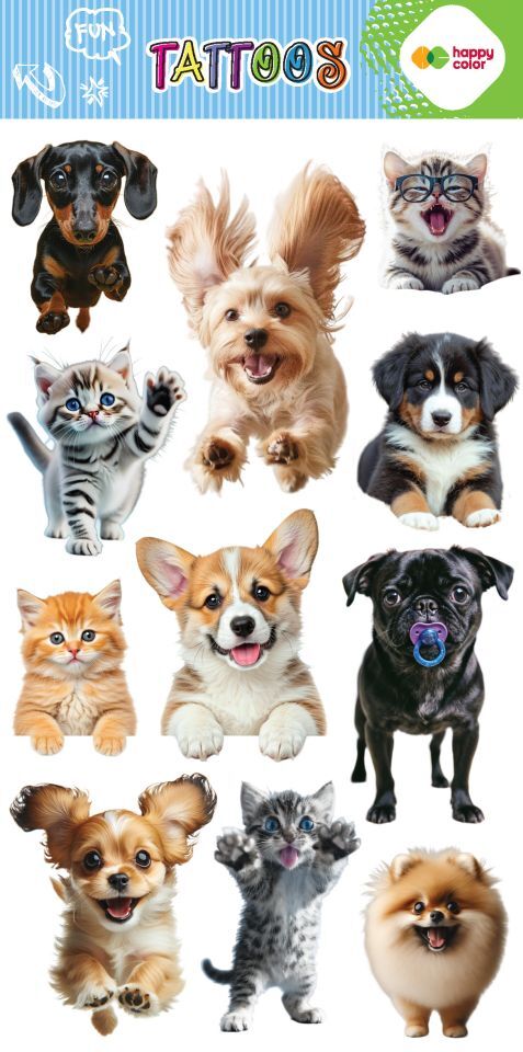 Tatuaże zmywalne BEST FRIENDS 100x200mm Happy Color