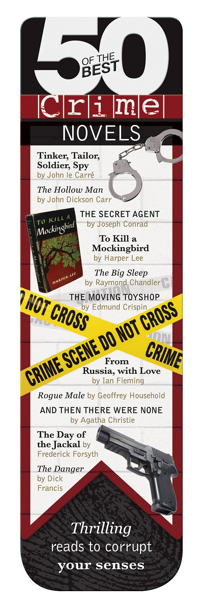 50 best crime magnetyczna zakładka do książki
