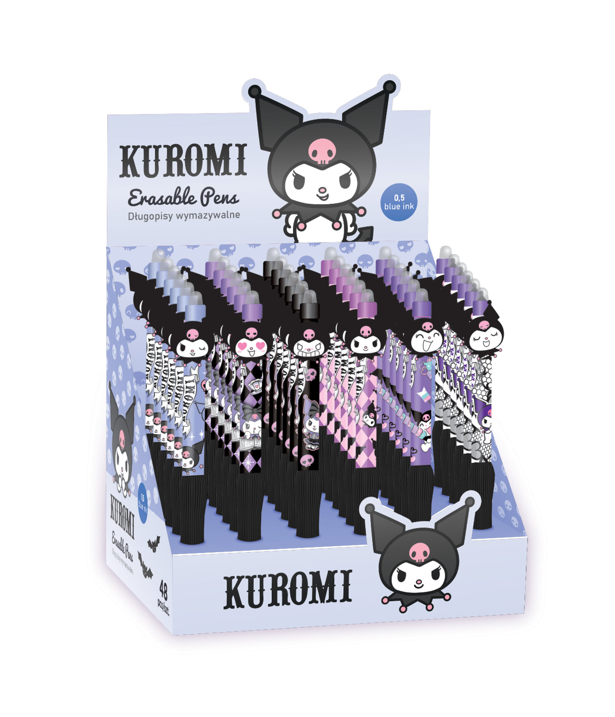 Długopis wymazywalny automatyczny grip Kuromi 1szt.mix