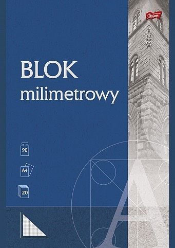 Blok milimetrowy a4 20k unipap pakiet 10 sztuk
