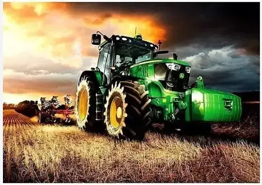 Diamentowa mozaika traktor w blasku słońca no-1008147