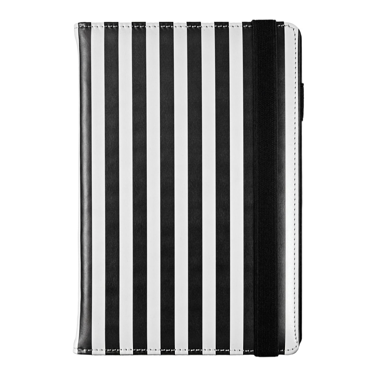 Kalendarz 2026 Print Stripes A5 tygodniowy na gumkę w pasy czarno-biały KT-25PR