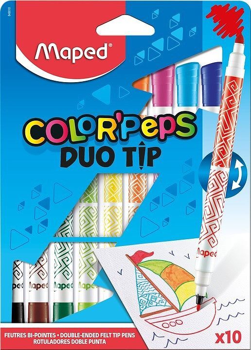 Flamastry Colorpeps duo tip dwustronne 10 kolorów