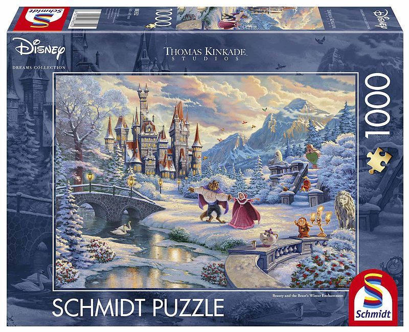 Puzzle 1000 pq t. Kinkade piękna i bestia zima