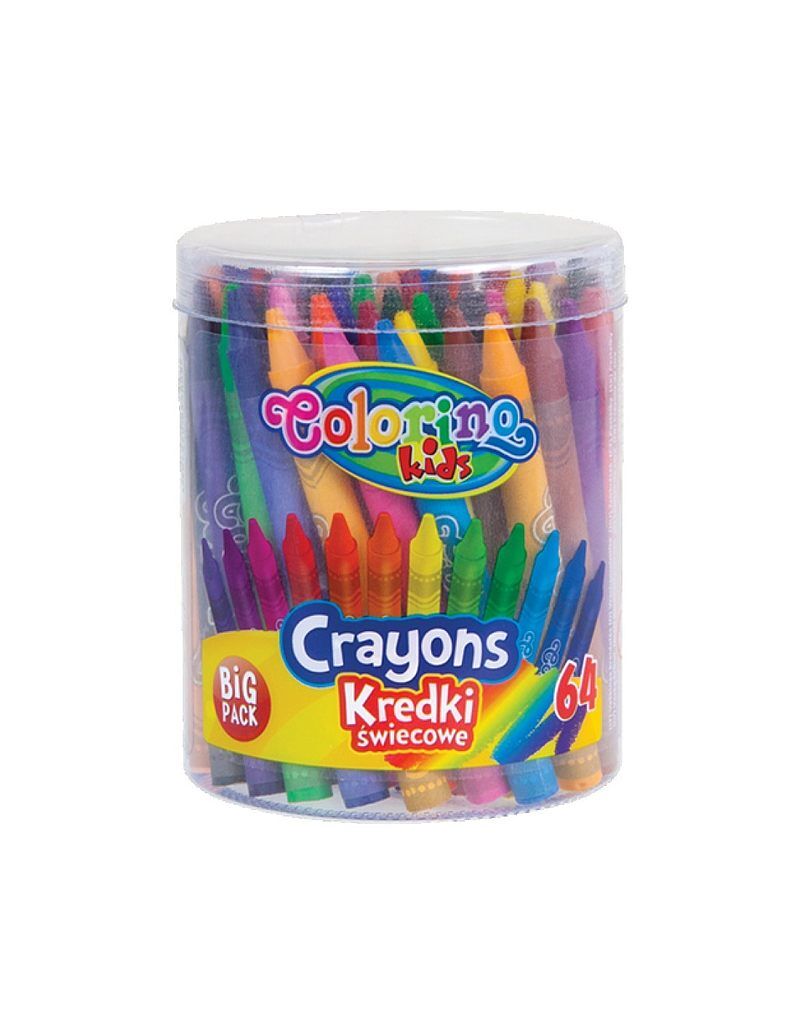 Kredki świecowe colorino kids 64 kolorów wiaderko