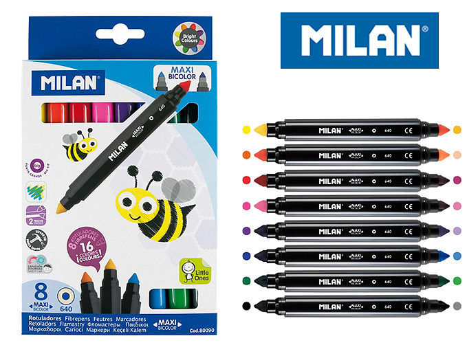 Flamastry MAXI BICOLOR 16 kolorów 8 sztuk