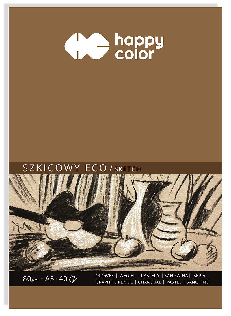 Blok szkicowy eco a5 40 ark. 80g happy color