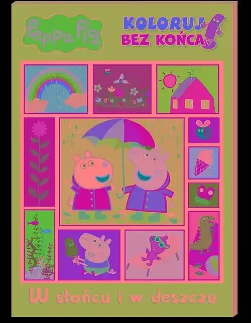 Peppa Pig. Koloruj bez końca cz. 3 W słońcu i w deszczu